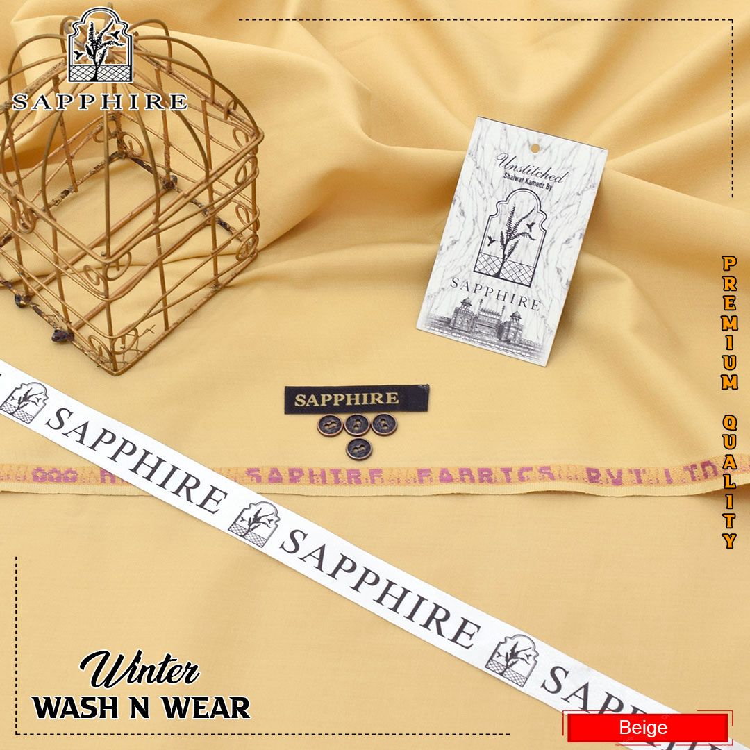Sapphire Smoth Wash & Wear Plain S16