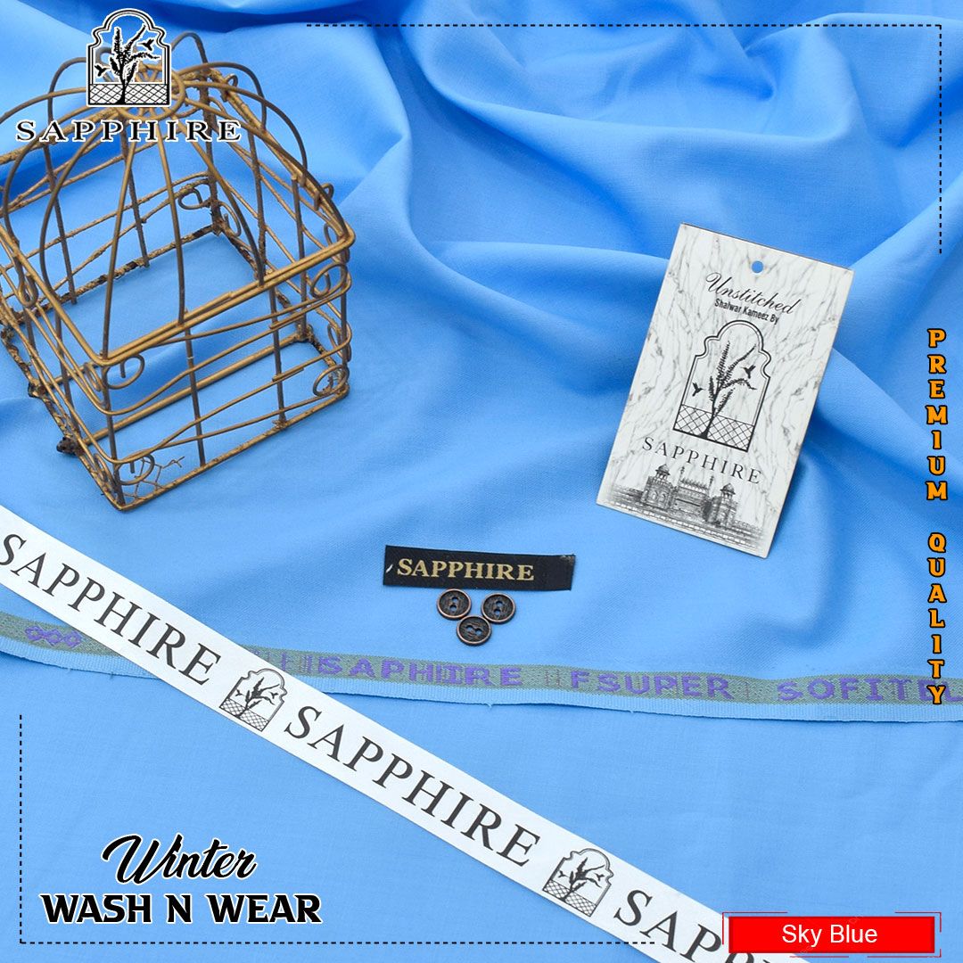Sapphire Smoth Wash & Wear Plain S14
