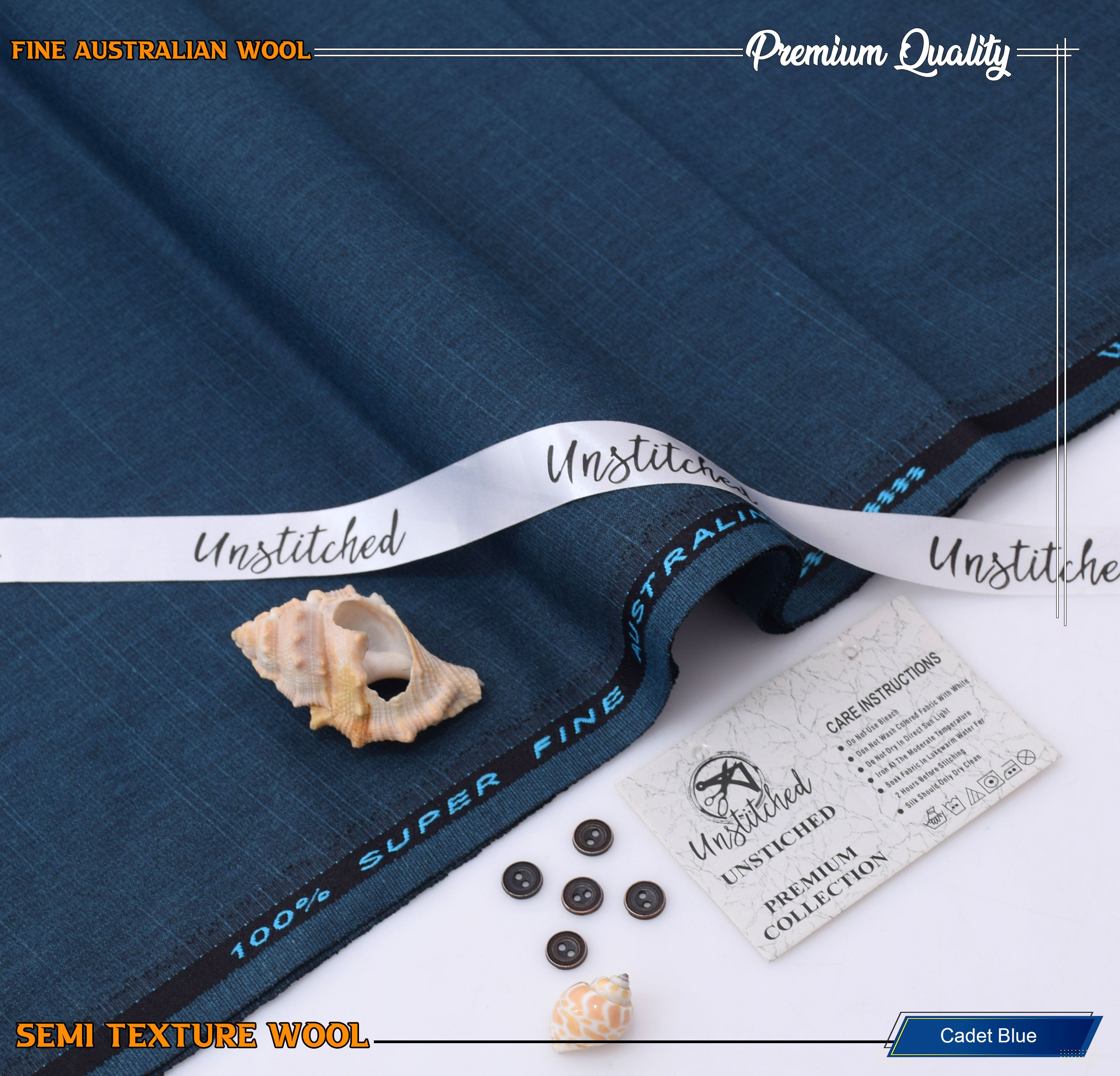 Fine Australian Wool -  Cadet Blue