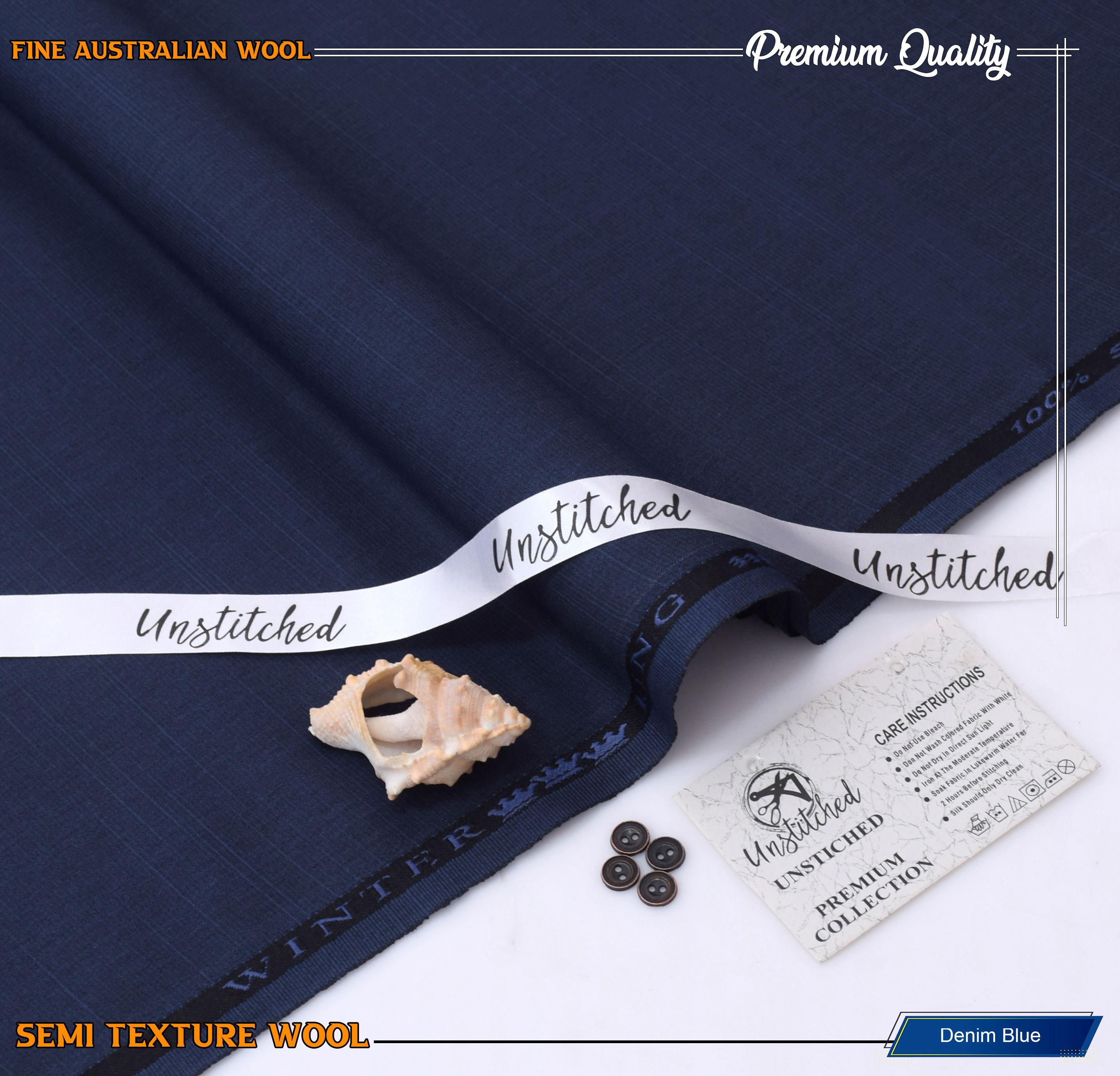 Fine Australian Wool - Denim Blue